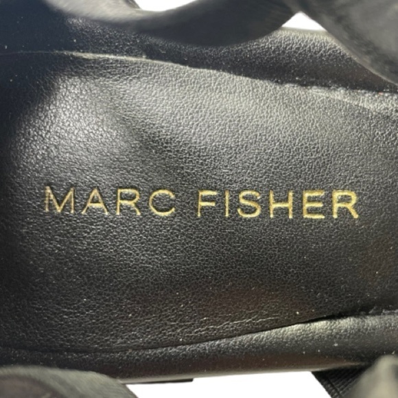 Marc Fisher Pammy Women’s Black Gladiator Sandals With Gold Studs - Picture 7 of 9